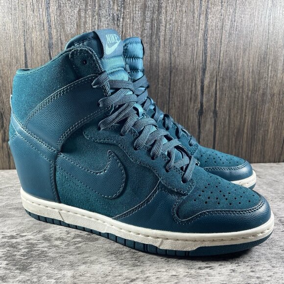 Nike Dunk Sky Hi Essential Wedge Dark Sea Blue Women's Size 7.5 Shoes 528899-300 - Picture 1 of 10